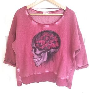 Roses Skull Boxy Sweatshirt